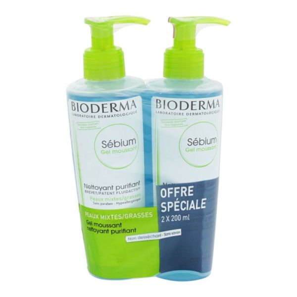 Bioderma Sebium Moussant 200Mlx2